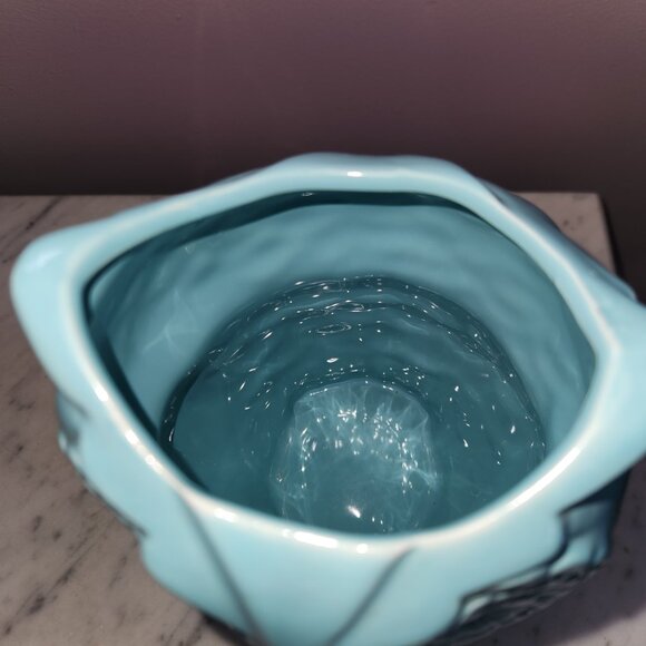 World Market Teal Ceramic Owl Utensil Holder / Vase - Picture 2 of 7